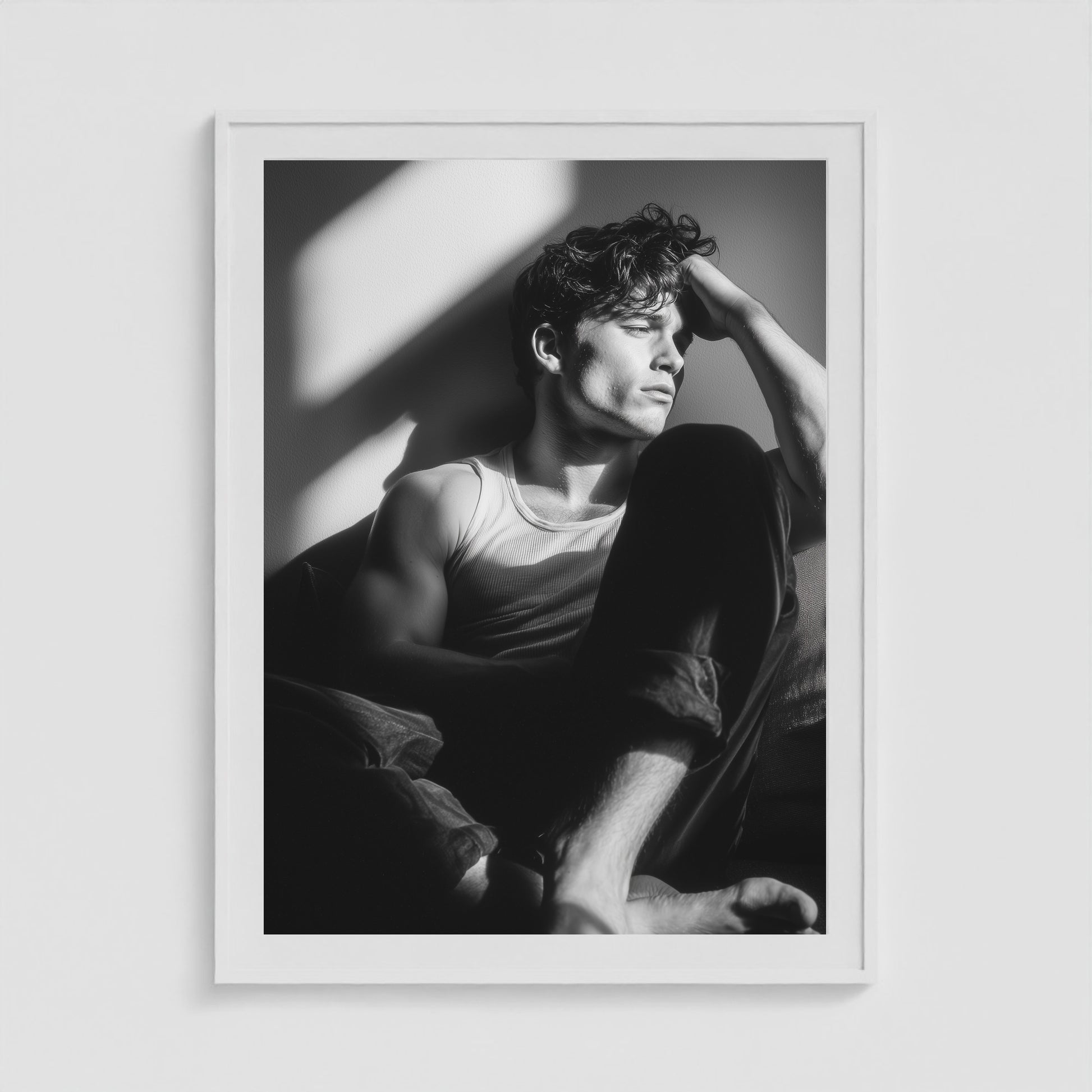 Seated in Reflection No. 1 Fine Art Print in 36x48 White Box Frame