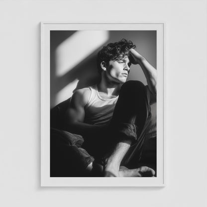 Seated in Reflection No. 1 Framed Art Print in 36x48 White Box Frame