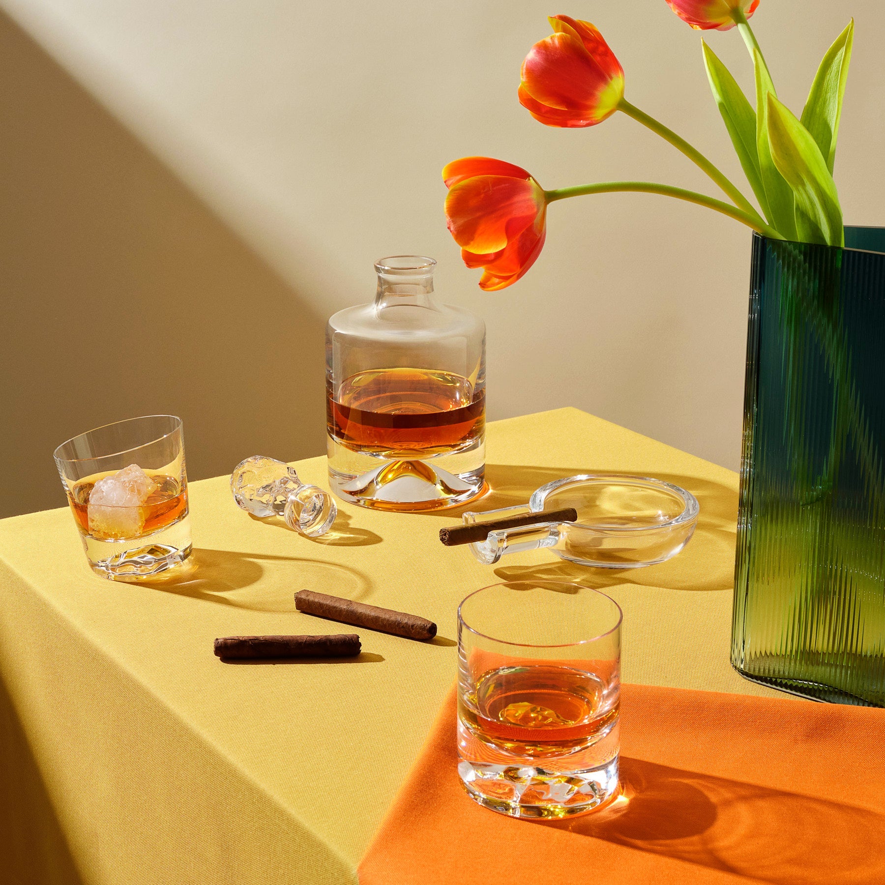 Lifestyle view of Shade Set of 2 Whisky Glasses - Luxury Whiskey glass | Provenance & Patina
