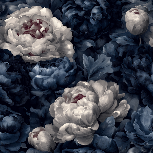Alternate view of Indigo Bloom Ballad Wallpaper | Provenance & Patina