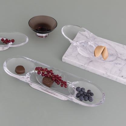 Close up detail of Silhouette Compartment Tray 2 Sections Curved | Provenance & Patina