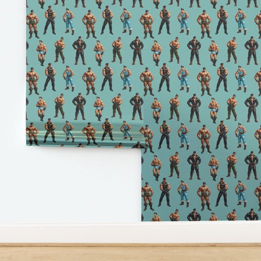 Luminous silver metallic substrate option for the Herculean Leather Mosaic Wallpaper.
