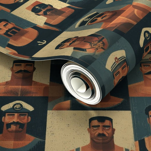 Detailed view of the pearlescent metallic substrate with nautical prints