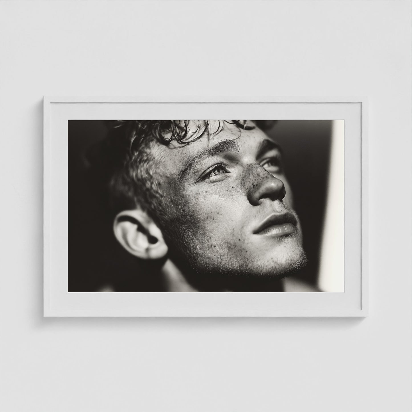 Soft Gaze 36x24 White Landscape Box Frame