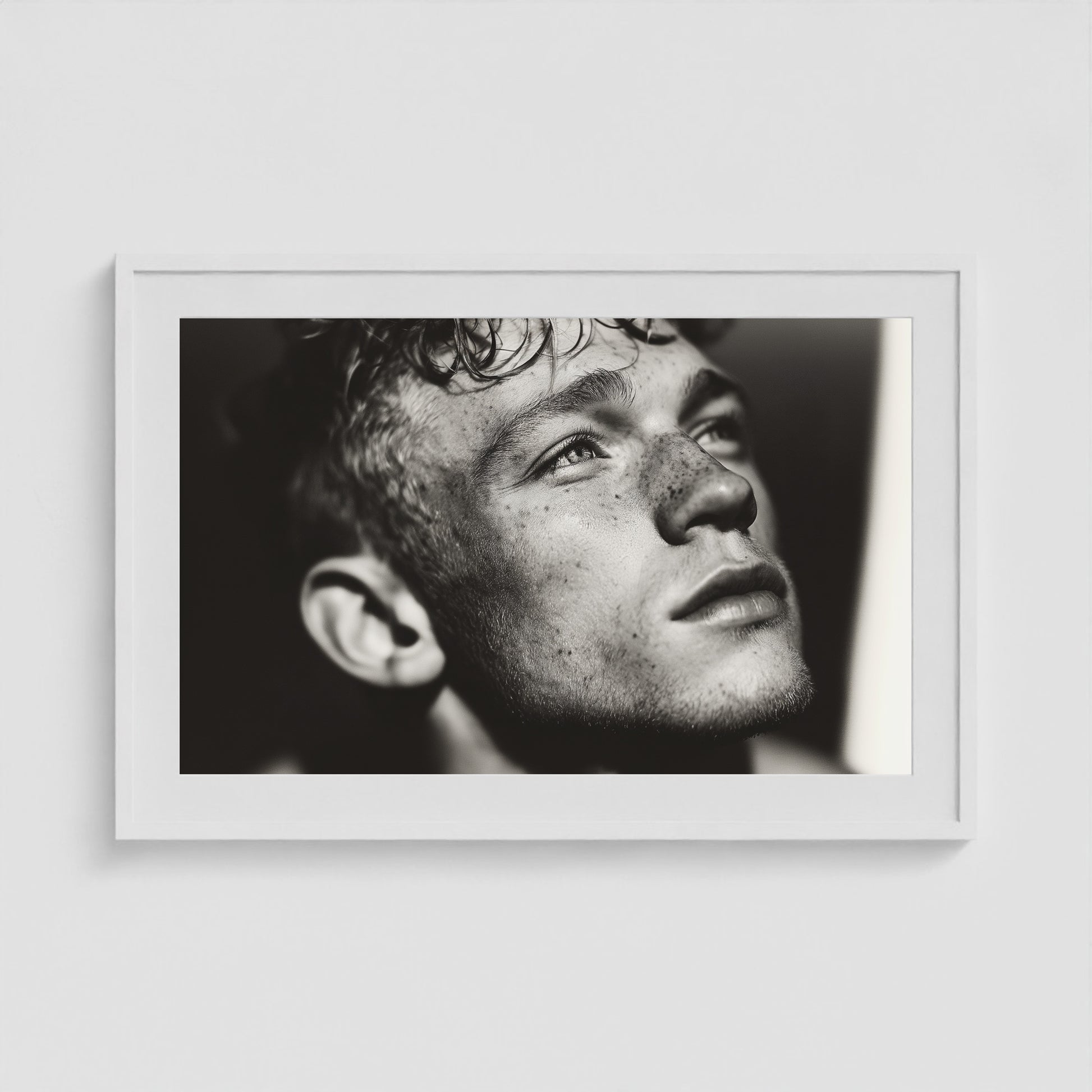Soft Gaze 36x24 White Landscape Box Frame