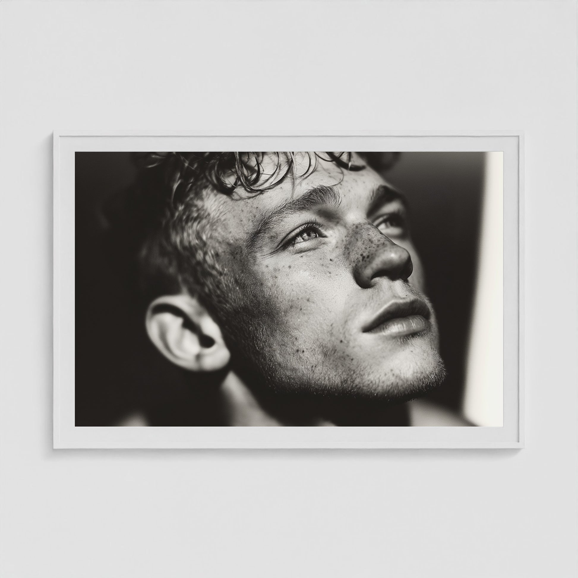 Soft Gaze 60x40 White Landscape Box Frame
