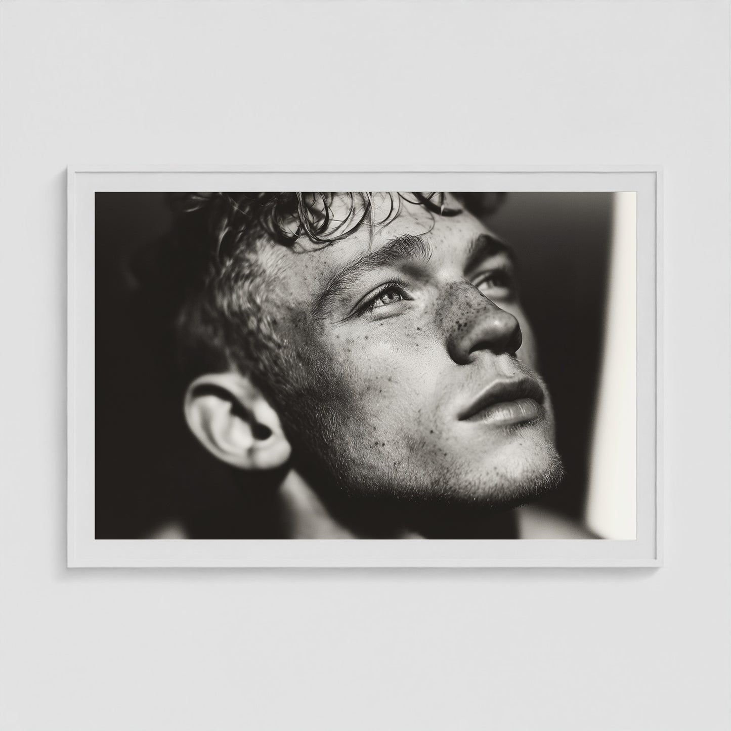 Soft Gaze 60x40 White Landscape Box Frame