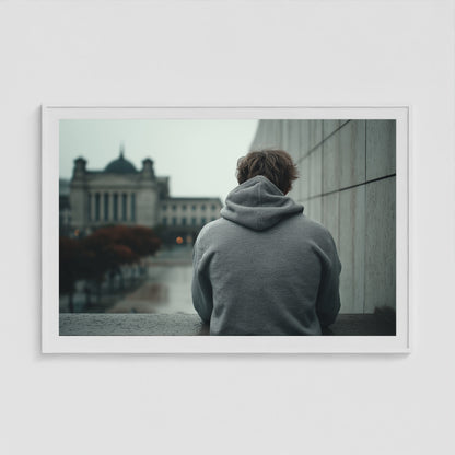 Solo Traveler 60x40 White Landscape Box Frame