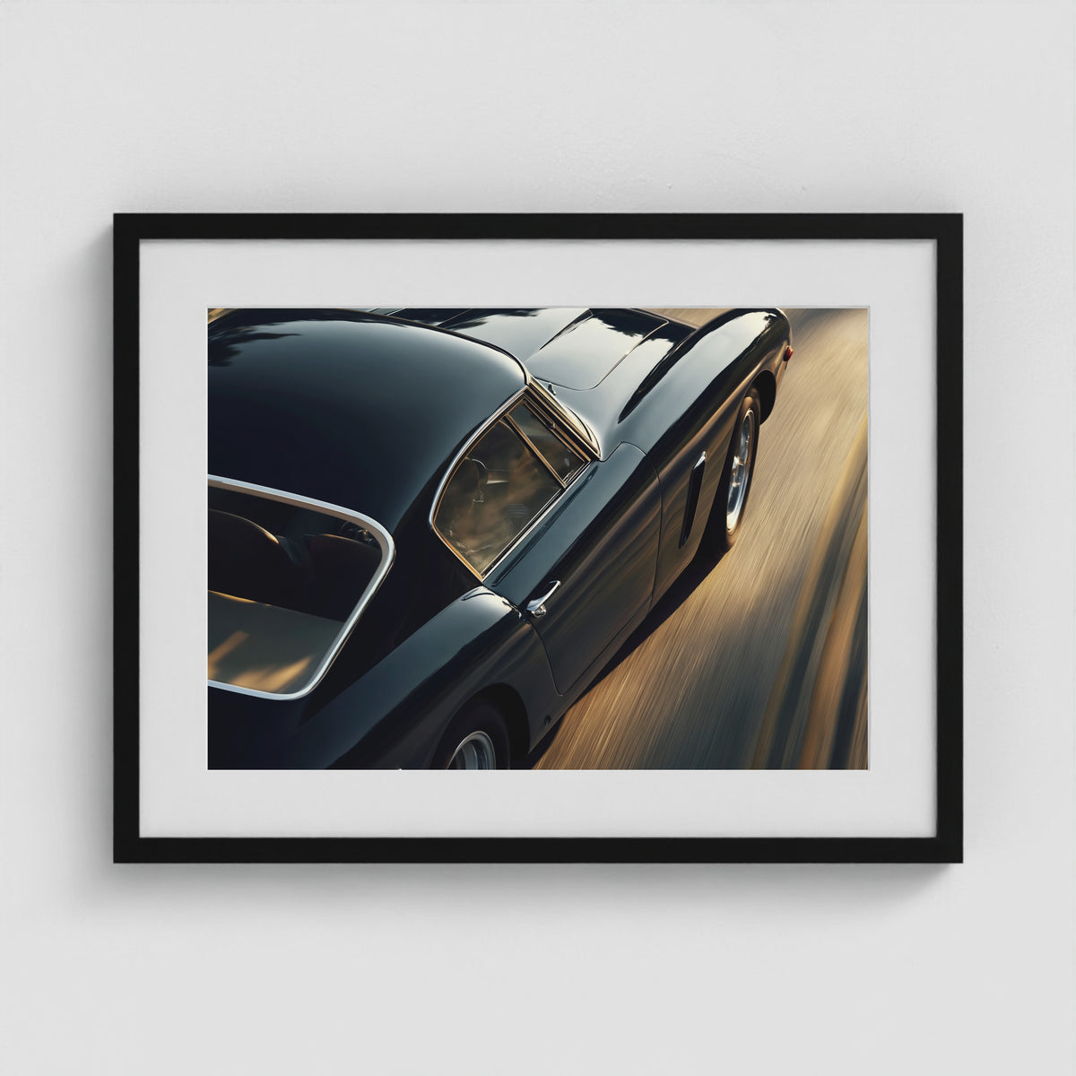 Speedster, 1950s Blue Chip Ferrari 24x18 Black Landscape Box Frame