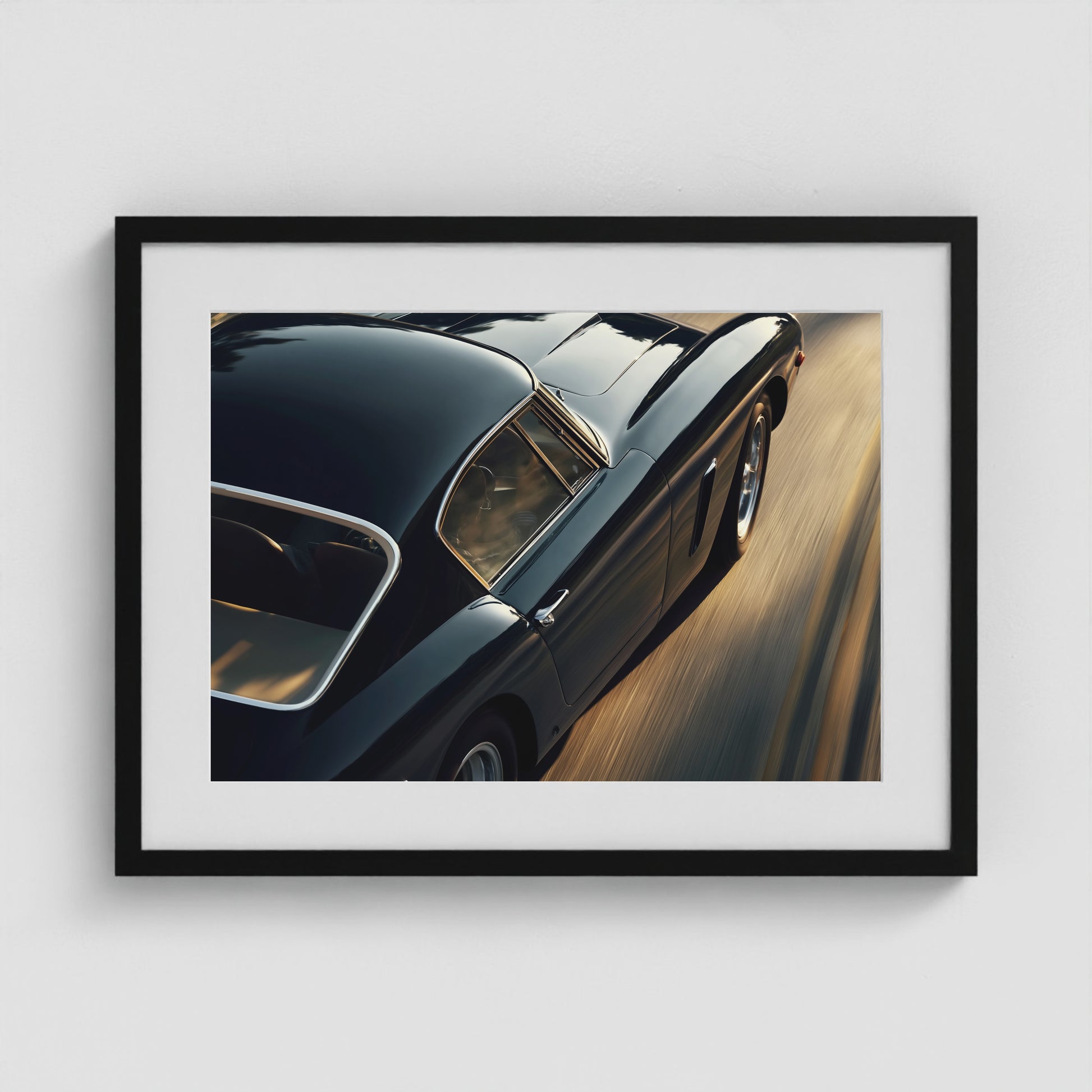 Speedster, 1950s Blue Chip Ferrari 24x18 Black Landscape Box Frame