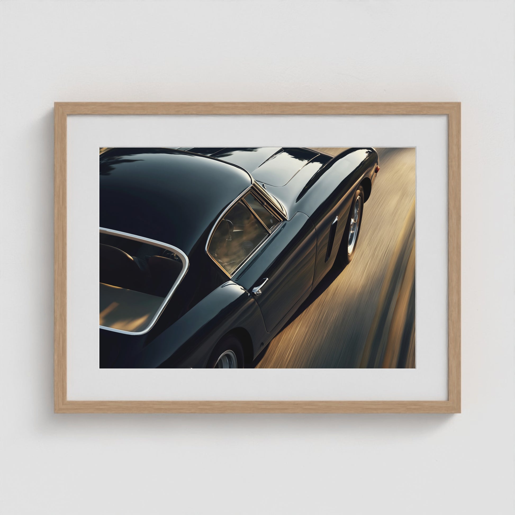 Speedster, 1950s Blue Chip Ferrari 24x18 Natural Landscape Box Frame
