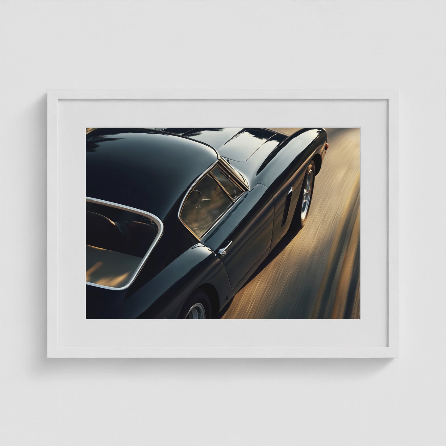 Speedster, 1950s Blue Chip Ferrari 24x18 White Landscape Box Frame