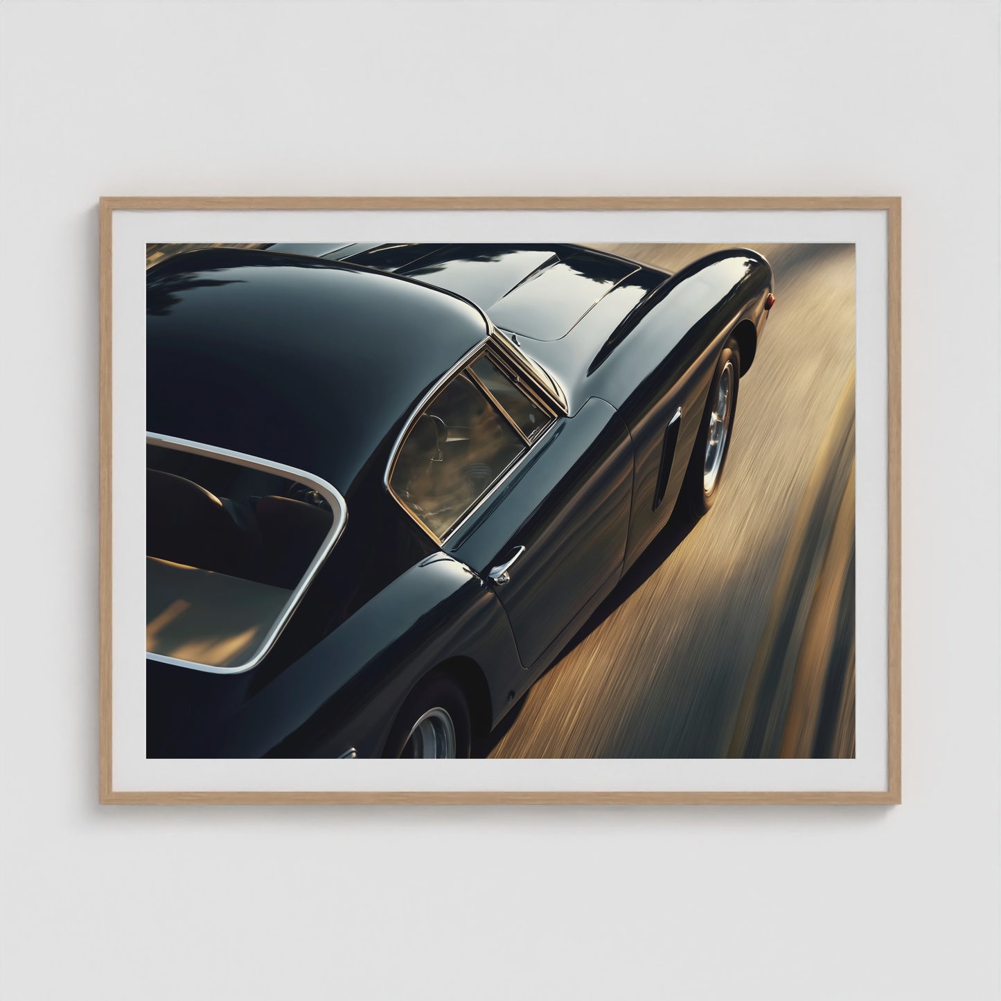 Speedster, 1950s Blue Chip Ferrari 48x36 Natural Landscape Box Frame