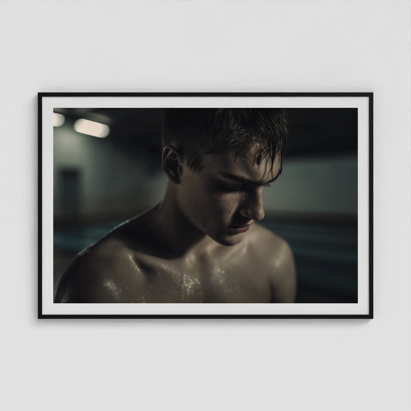 Swimmer's Heat - No. 1 60x40 Black Landscape Box Frame