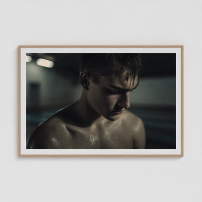 Swimmer's Heat - No. 1 60x40 Natural Landscape Box Frame