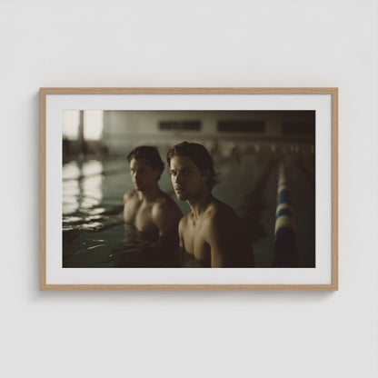 Swimmer's Heat - No. 2 36x24 Natural Landscape Box Frame