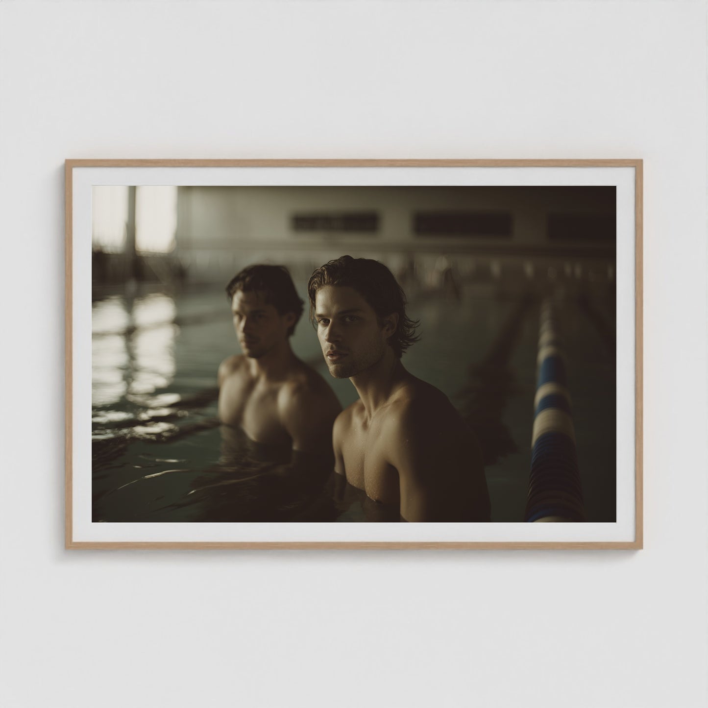 Swimmer's Heat - No. 2 60x40 Natural Landscape Box Frame