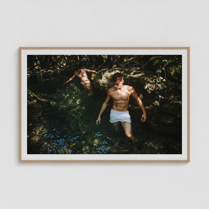 Swimming Hole 60x40 Natural Landscape Box Frame