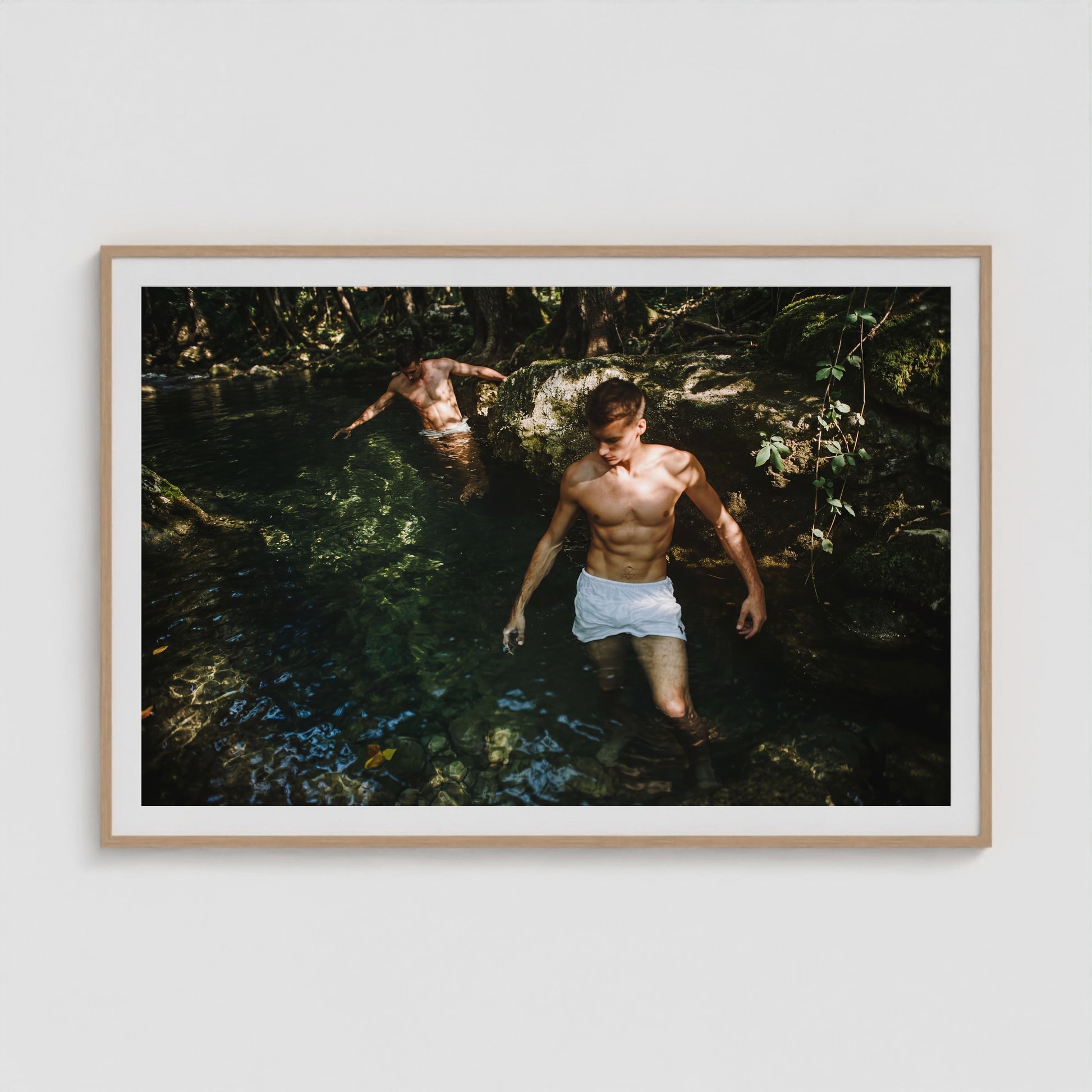 Swimming Hole 60x40 Natural Landscape Box Frame