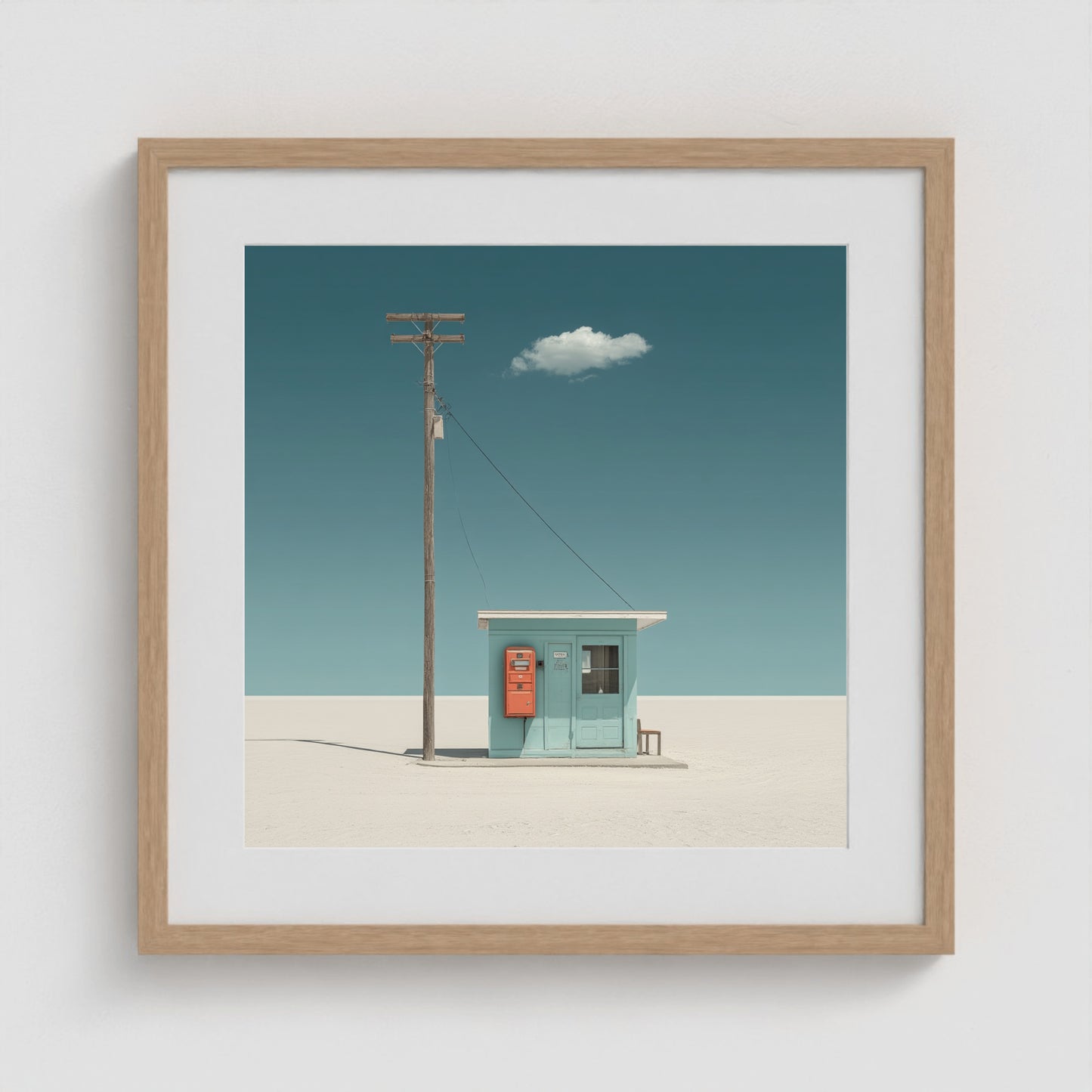 The Station That Waits 20x20 Natural Square Box Frame