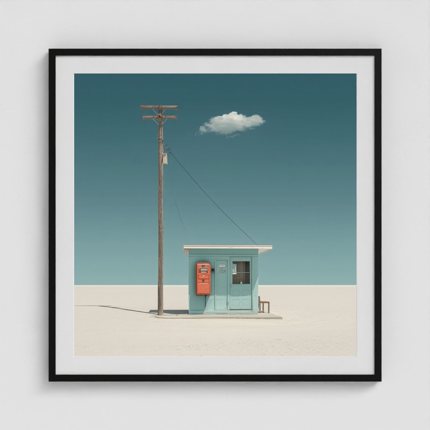 The Station That Waits 36x36 Black Square Box Frame