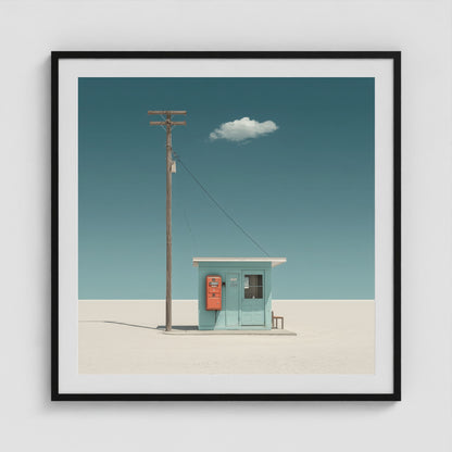 The Station That Waits 36x36 Black Square Box Frame