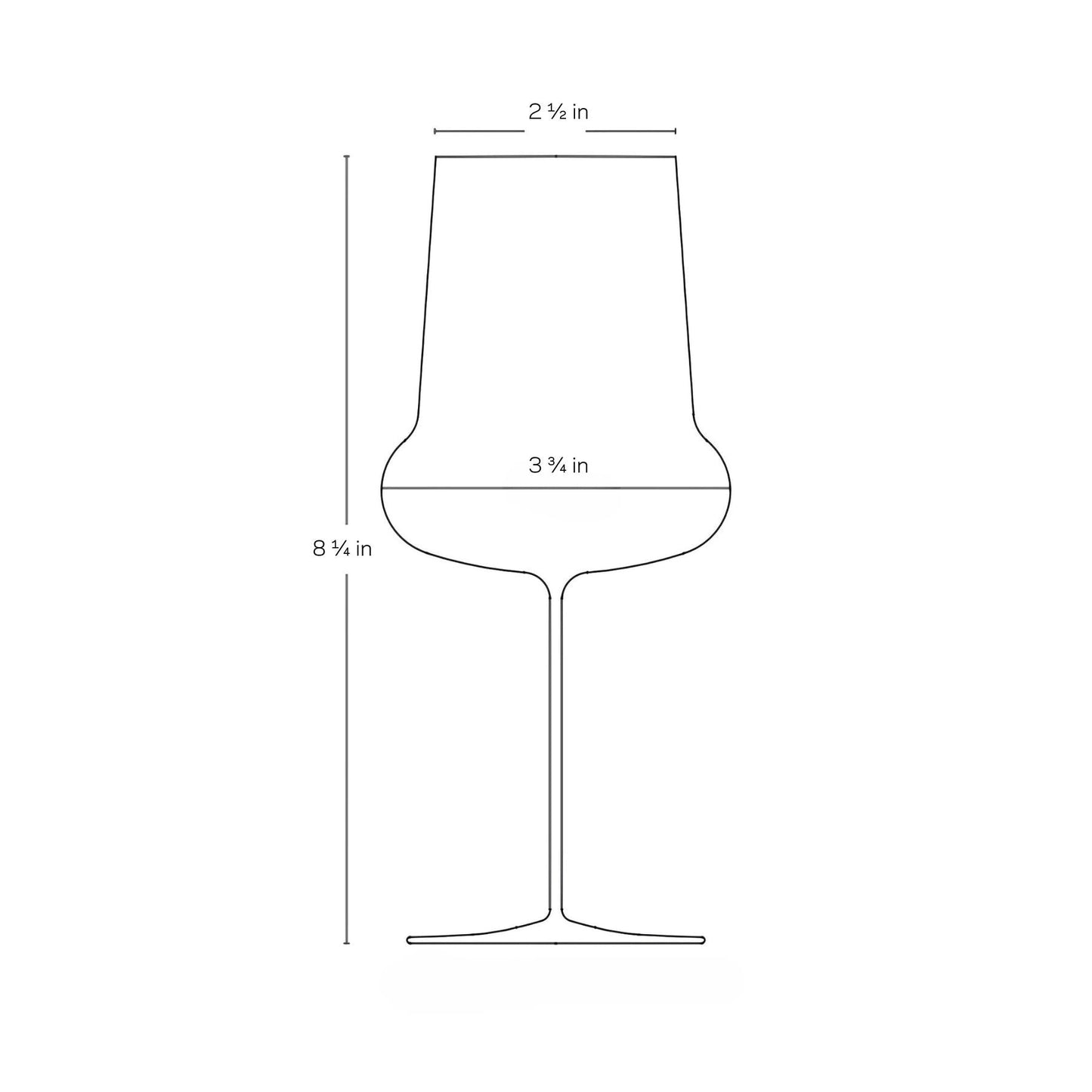 Studio shot of the minimalist Ghost Zero Belly Red Wine Glass.