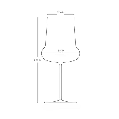 Studio shot of the minimalist Ghost Zero Belly Red Wine Glass.