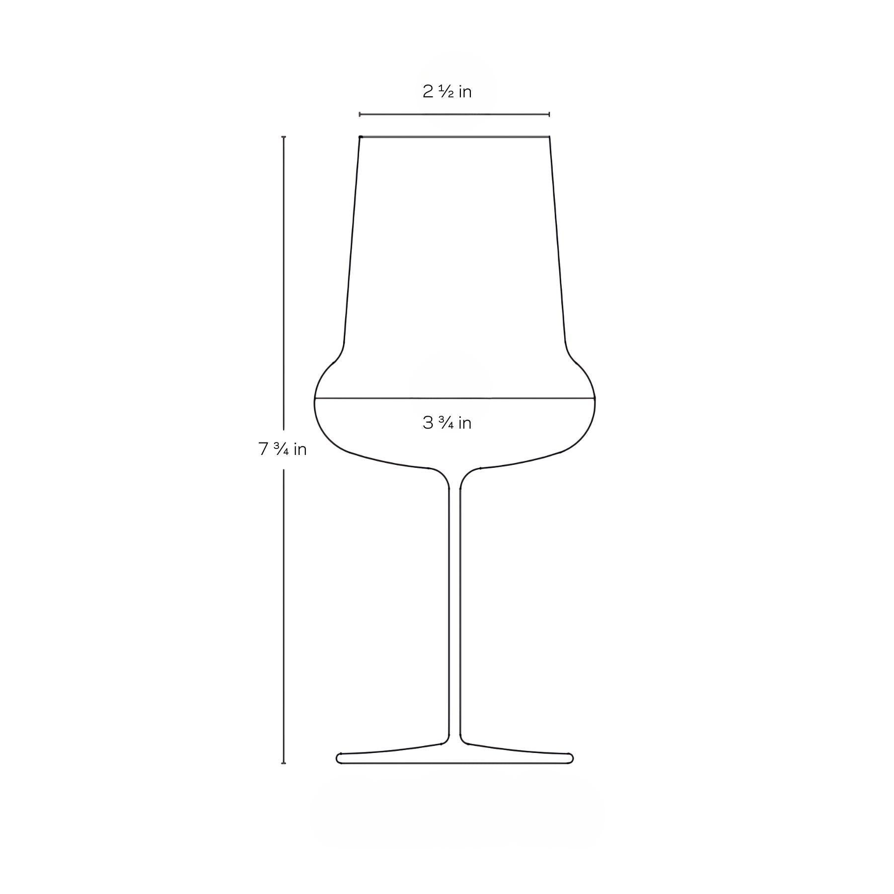 An angled view highlighting the curved belly and delicate rim of the NUDE lead-free crystal wine glass.