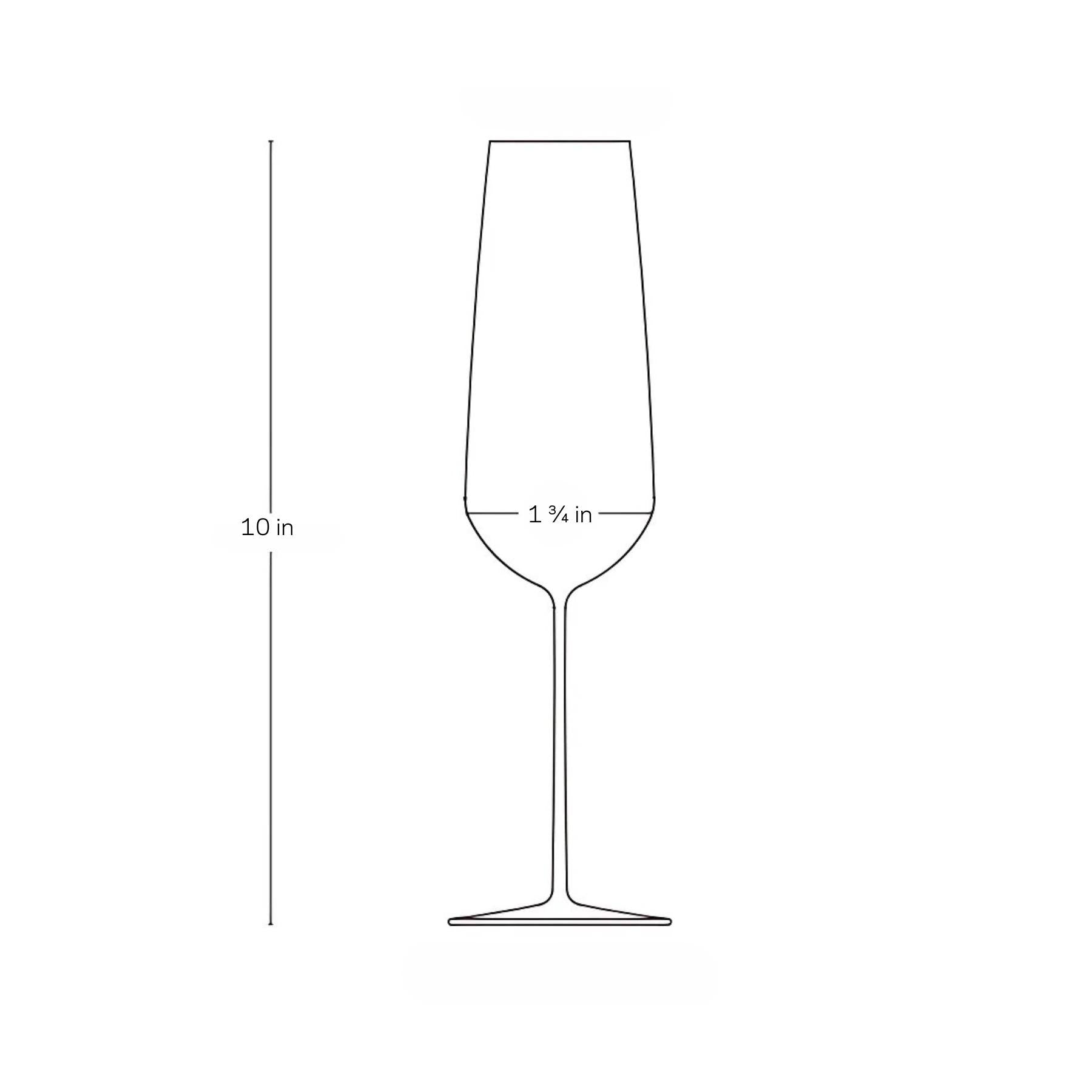 Single modern crystal champagne flute showcasing its delicate stem and refined rim