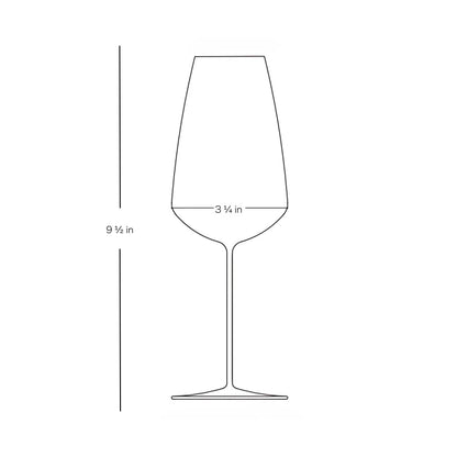A delicate NUDE Glass Stem Zero Champagne Grand Cru glass showcasing its tapered crystal bowl.