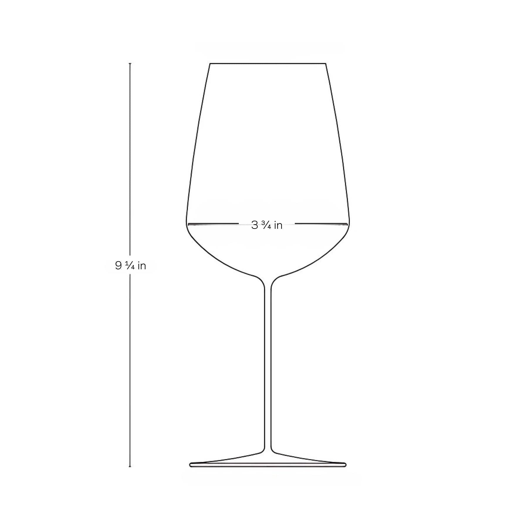 Minimalist crystal red wine glass showcasing its sleek silhouette.