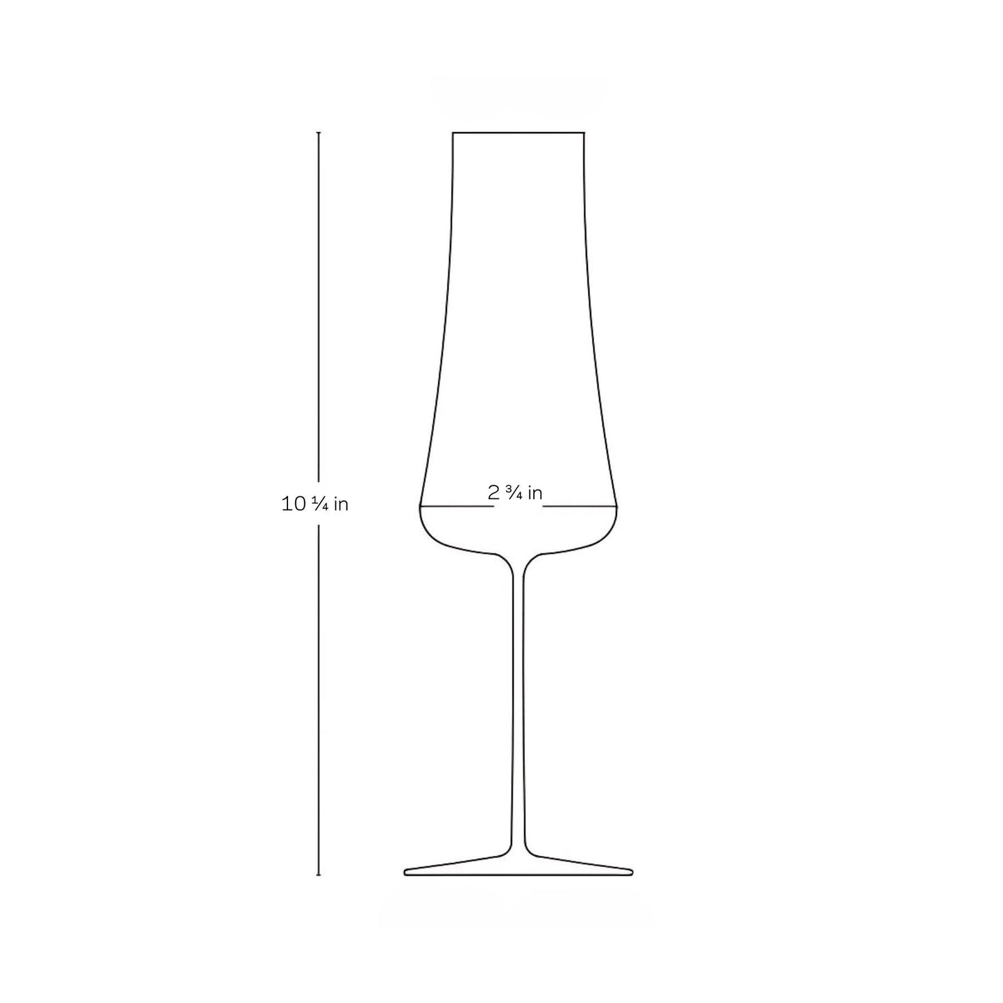 Ultra-thin lead-free crystal champagne stemware by NUDE.
