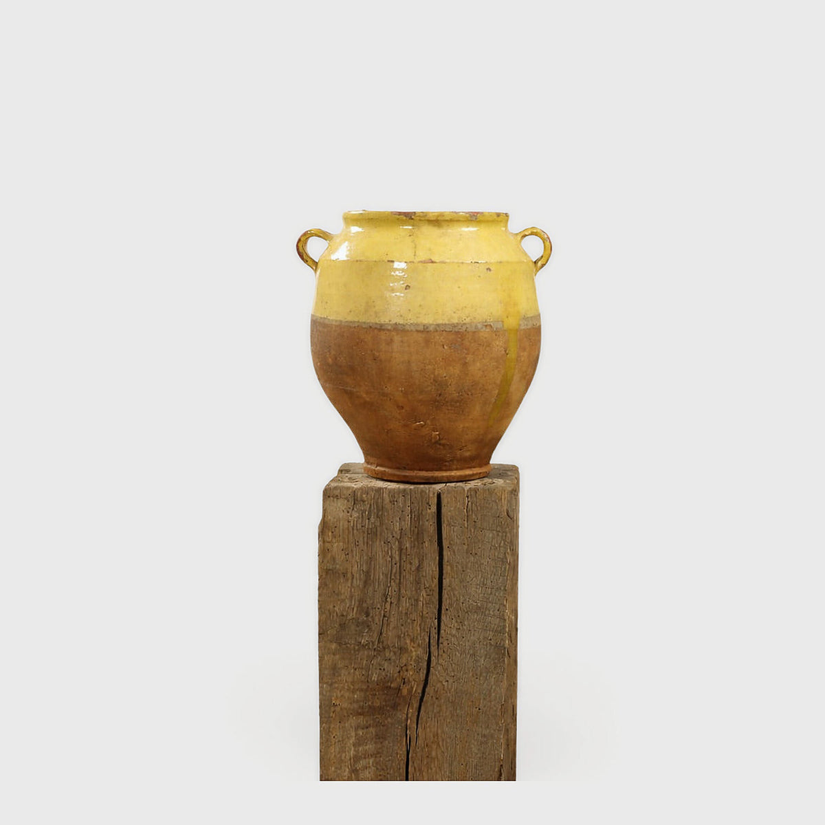Product shot of Large Glazed Ceramic Vase — Ochre Yello – Masculine Fine Art - Luxury Accessories | Provenance & Patina