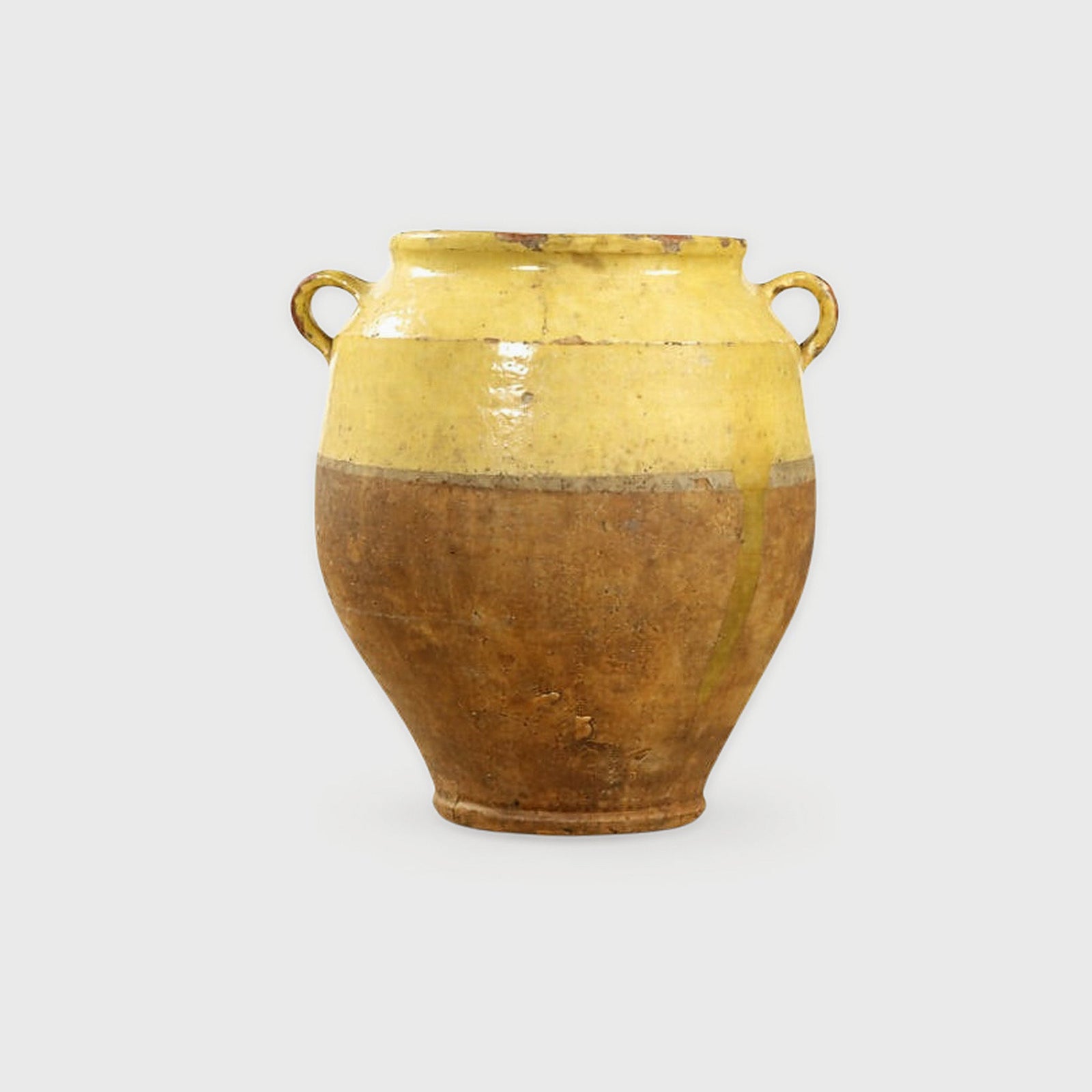 Close up detail of Large Glazed Ceramic Vase — Ochre Yello – Masculine Fine Art - Luxury Accessories | Provenance & Patina
