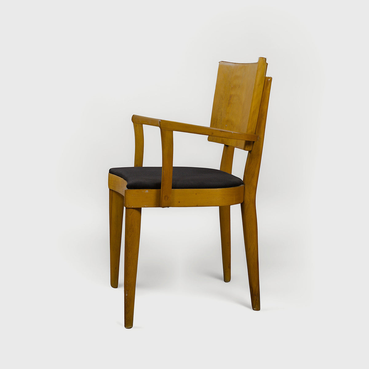 Product shot of Midcentury Sculptural Wood Chair – Masculine Fine Art - Luxury Armchair | Provenance & Patina