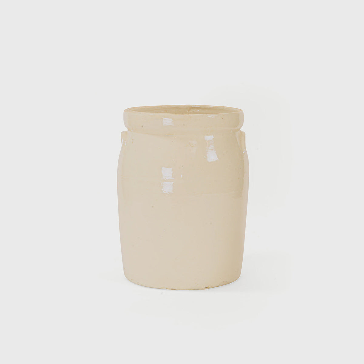 Close up detail of Vintage Large Glazed Ceramic Milk Jar – Masculine Fine Art - Luxury Accessories | Provenance & Patina