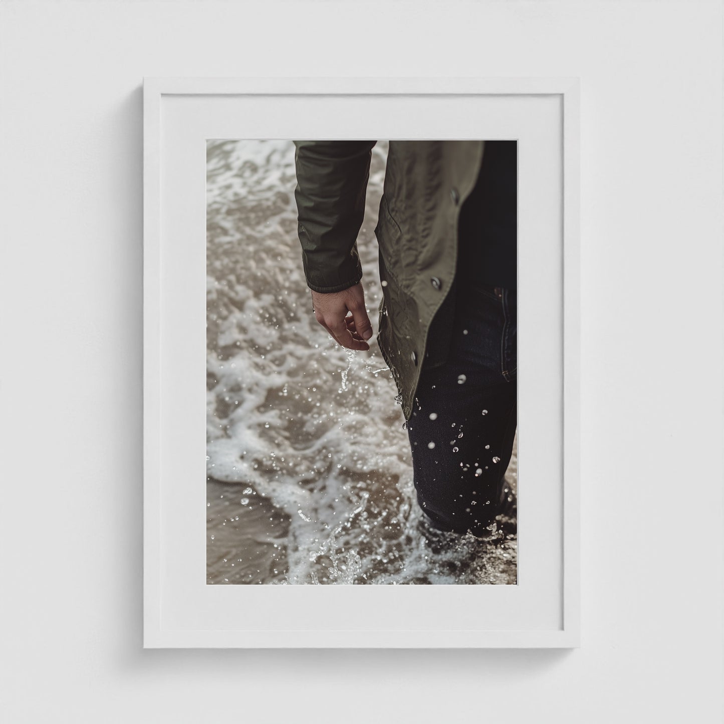 Waxed Jacket 18x24 White Portrait Box Frame