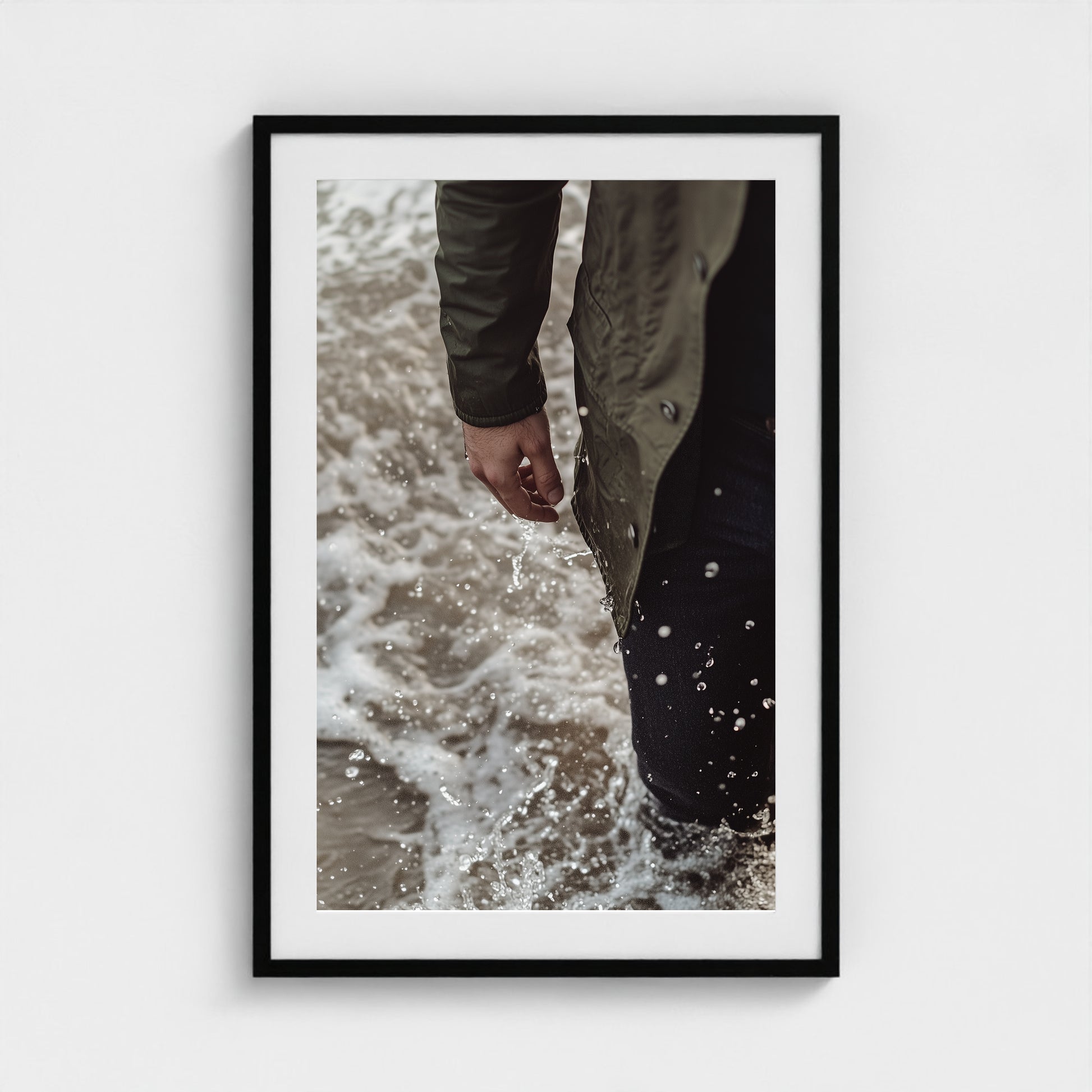 Waxed Jacket 24x36 Black Portrait Mockup