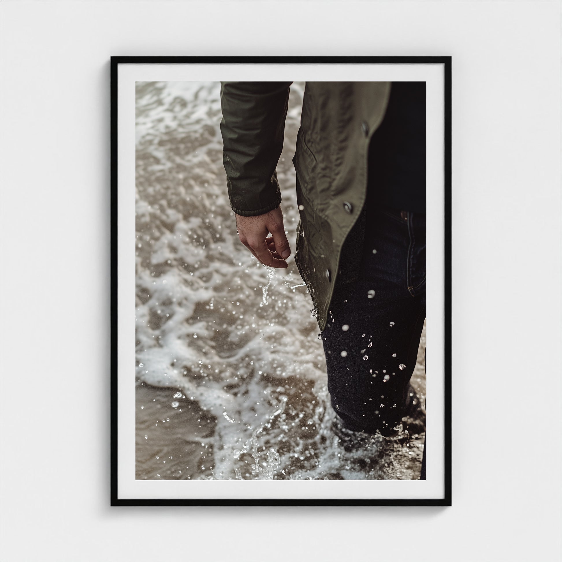 Waxed Jacket 36x48 Black Portrait Mockup