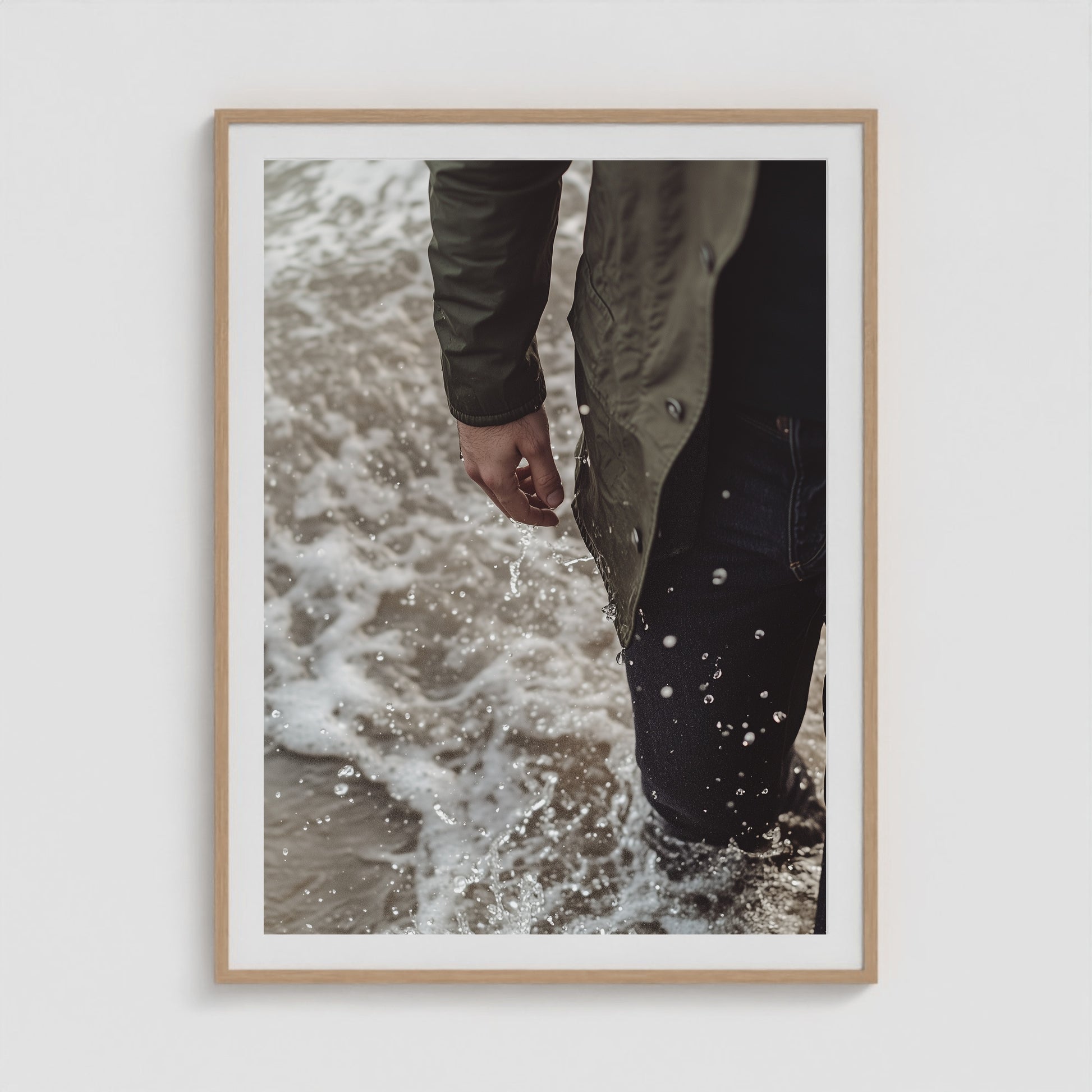 Waxed Jacket 36x48 Natural Portrait Box Frame
