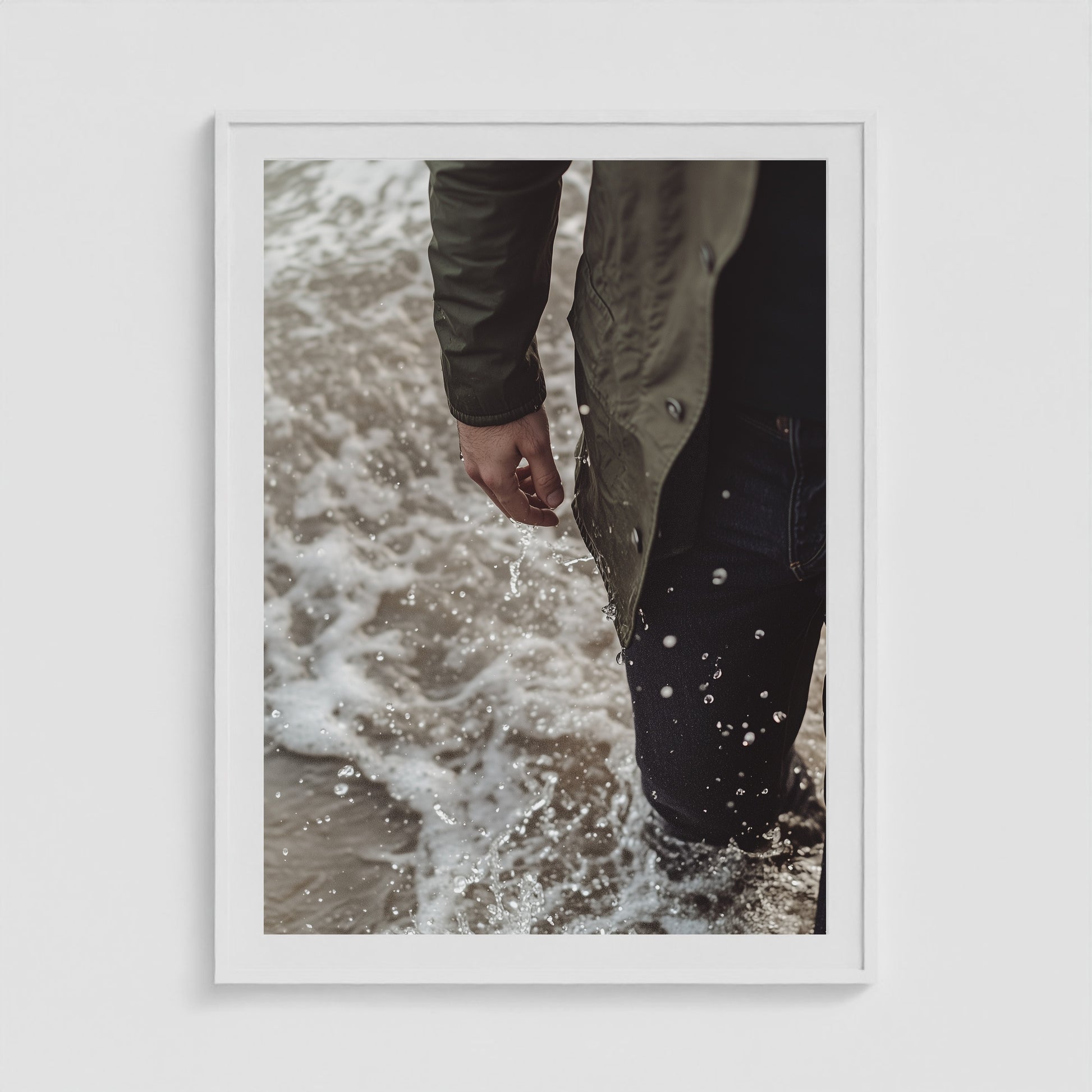 Waxed Jacket 36x48 White Portrait Box Frame