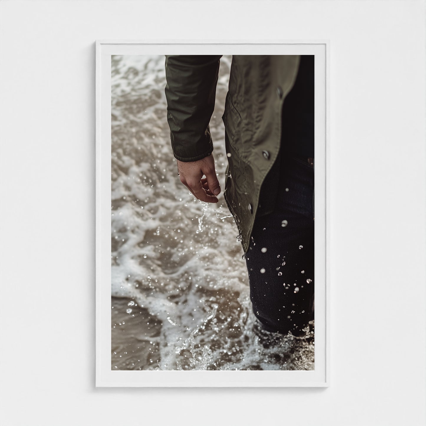 Waxed Jacket 40x60 White Portrait Mockup