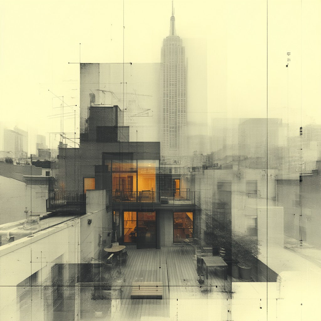 West Village Diptych — North & South Skyline Study — No. 1 - Raw Artwork