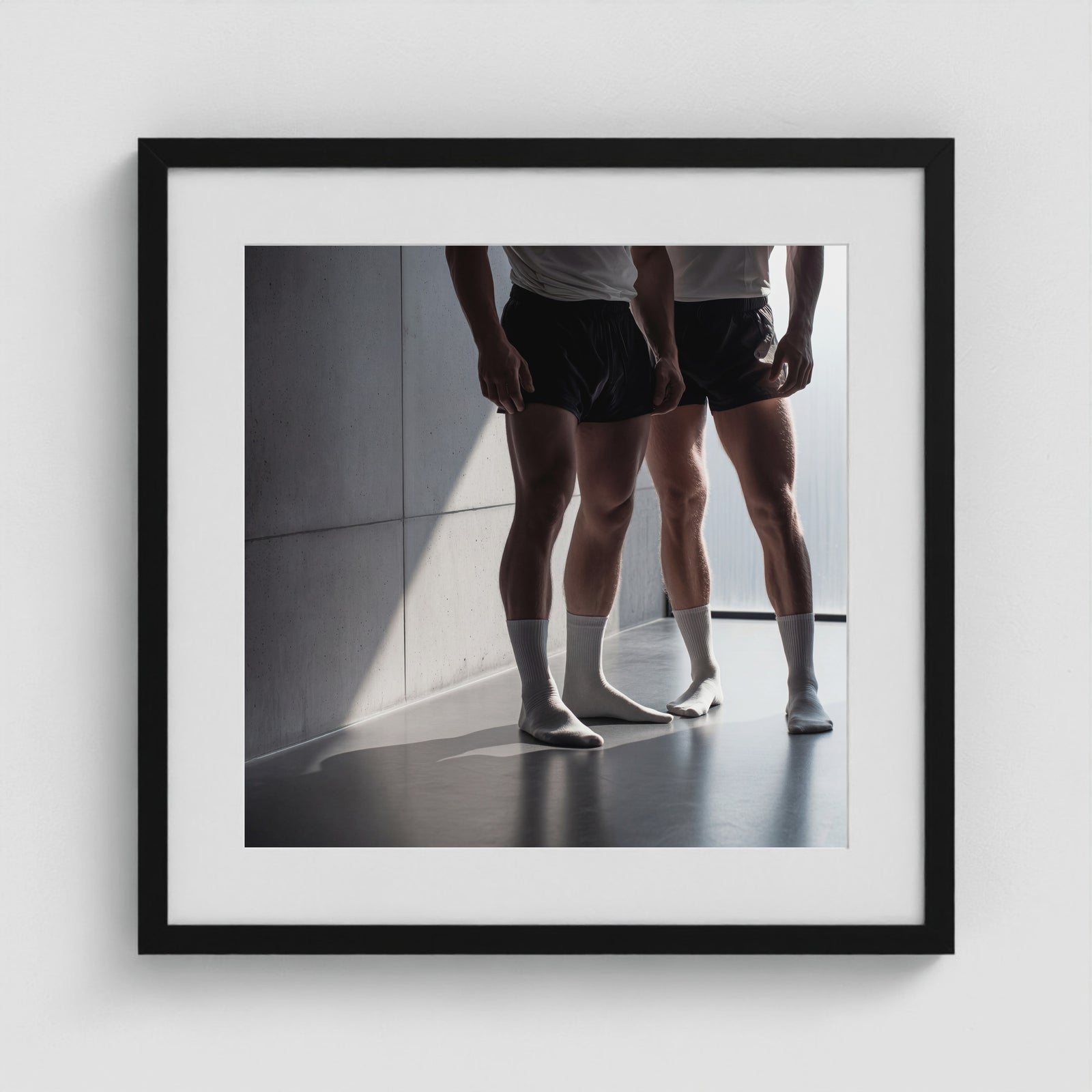 White Socks 20x20 Black Square Box Frame