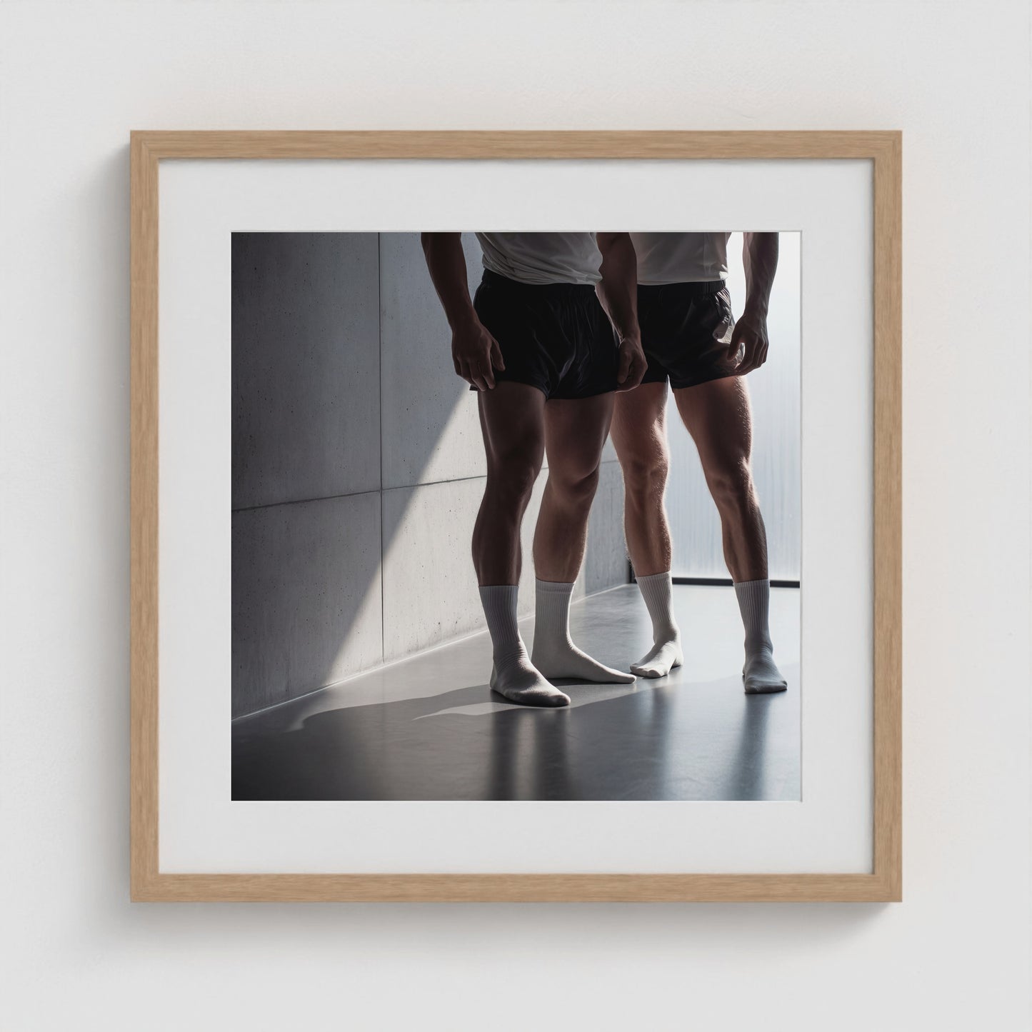 White Socks 20x20 Natural Square Box Frame