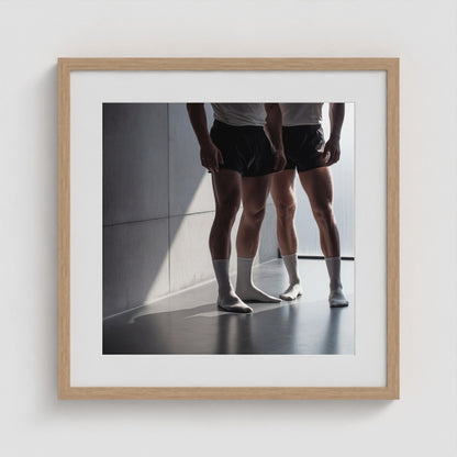 White Socks 20x20 Natural Square Box Frame