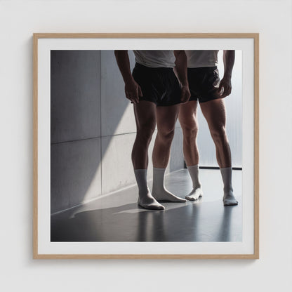 White Socks 36x36 Natural Square Box Frame