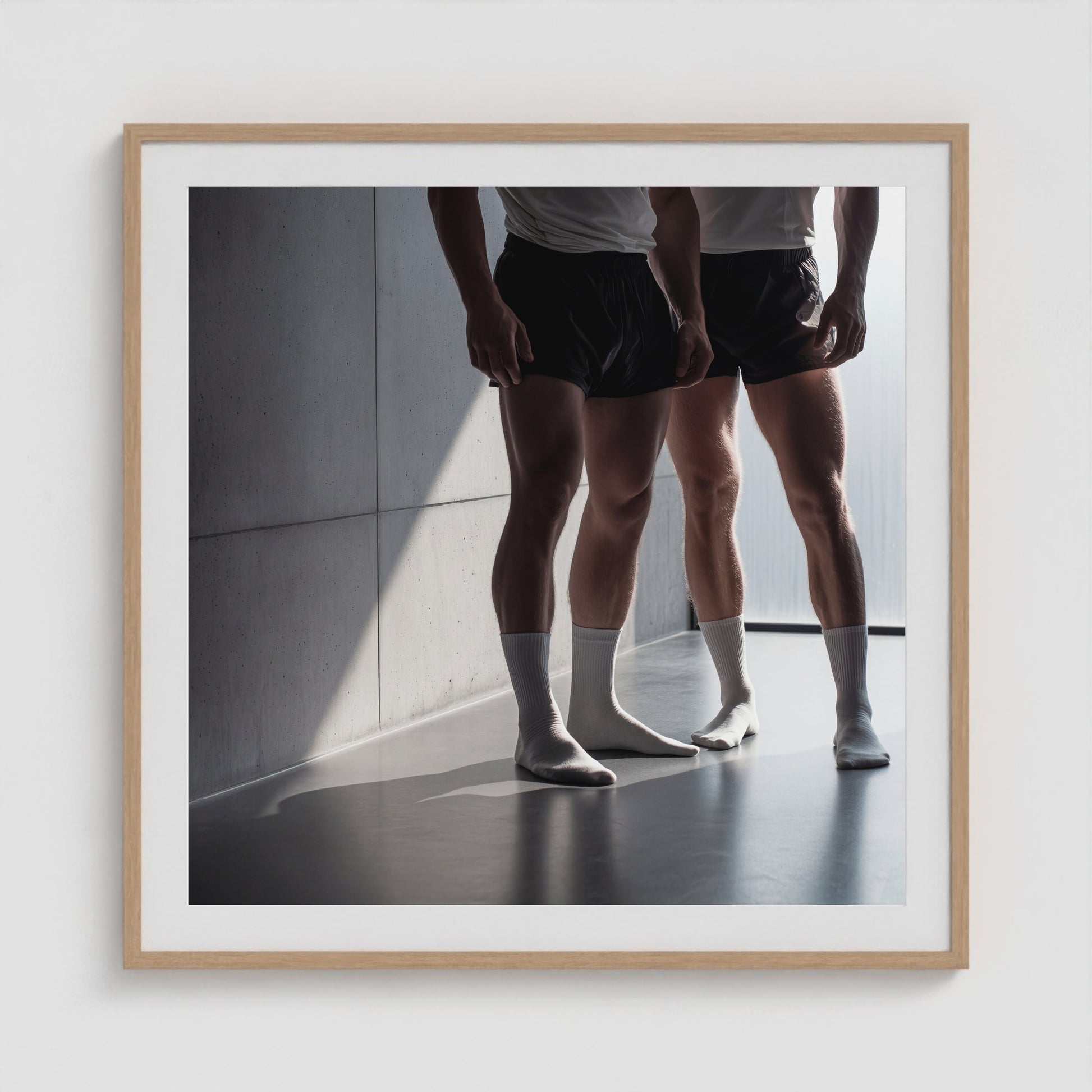 White Socks 36x36 Natural Square Box Frame