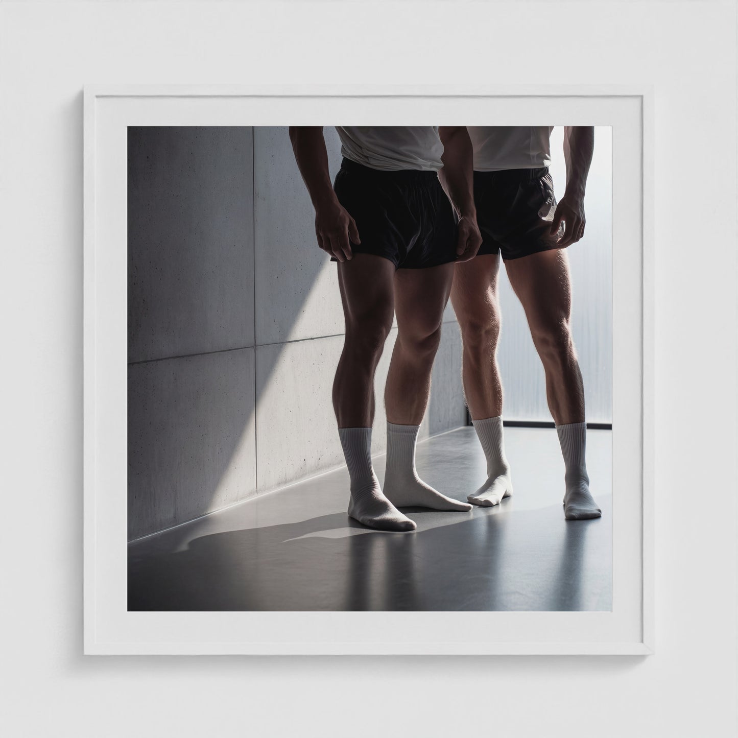 White Socks 36x36 White Square Box Frame
